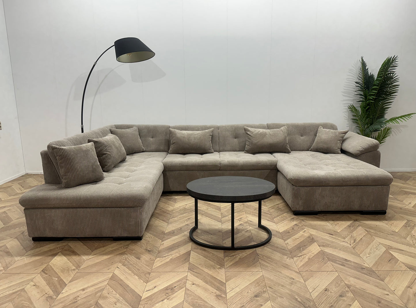 !Showroommodel! Grijze Ribstof U Bank