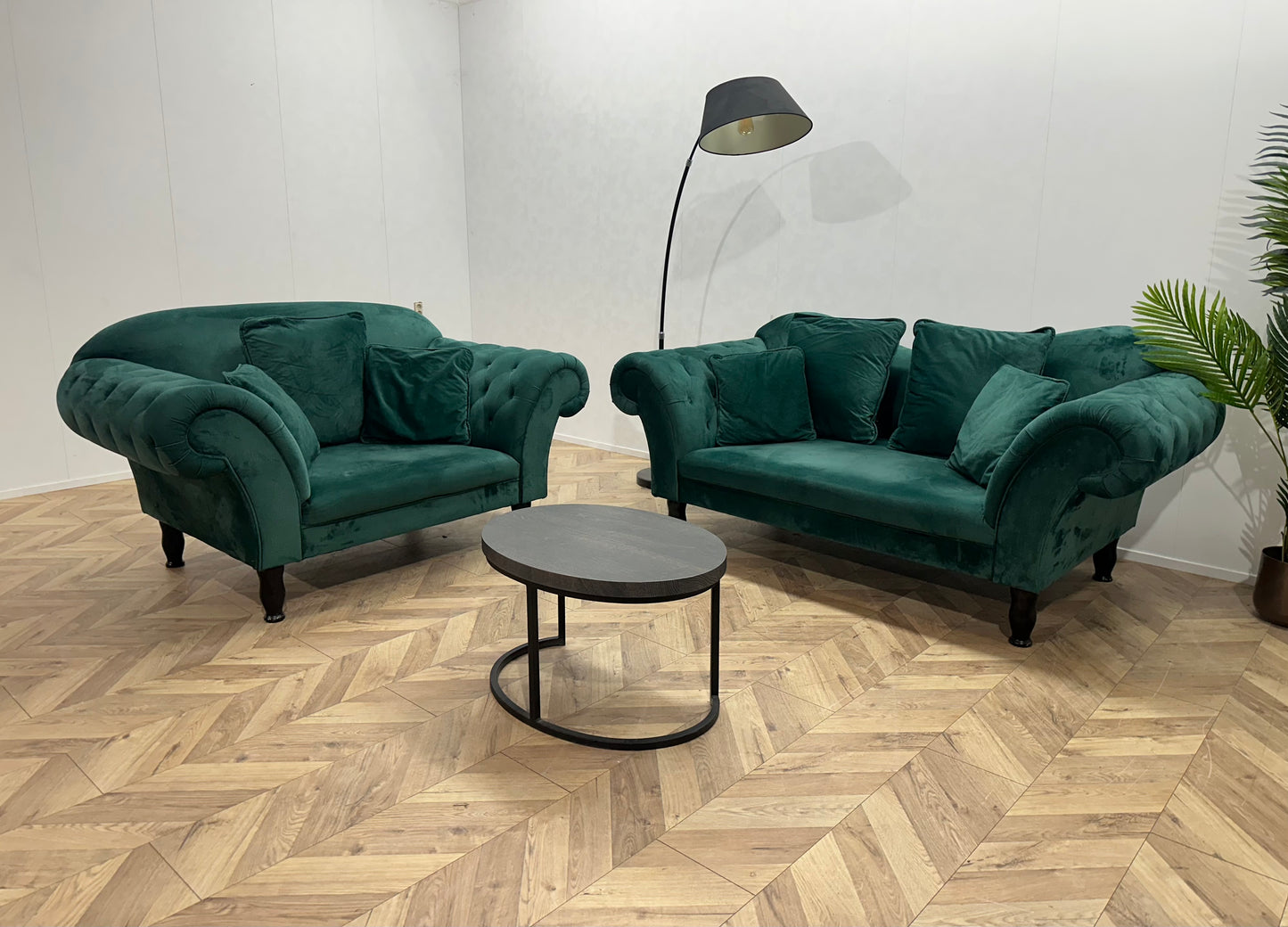 Groene Velvet Banken Set ~ Nieuwstaat