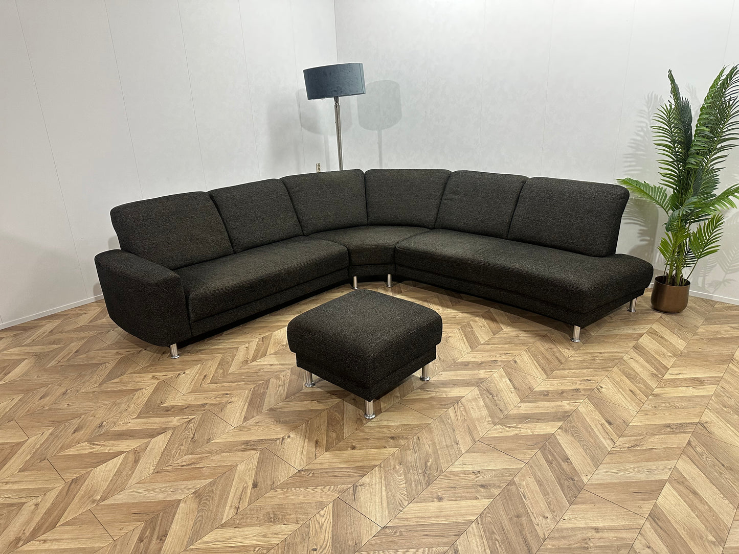 Antraciet Design Hoekbank Inc Hocker ~ Nieuwstaat