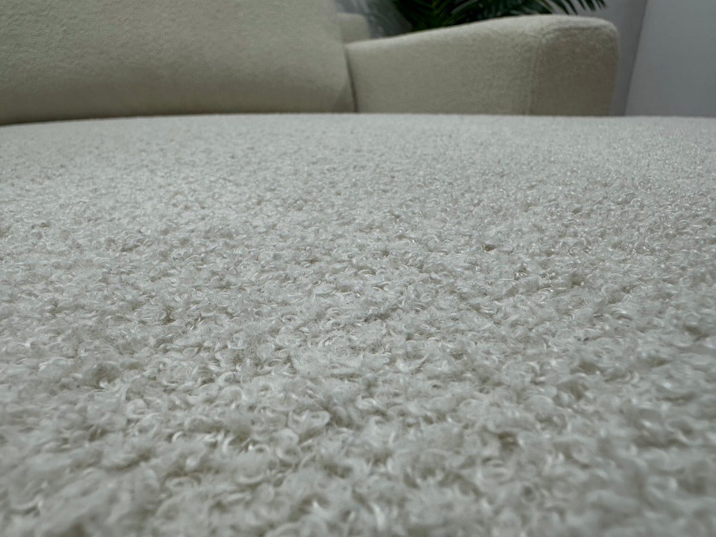 !Showroommodel! Crème Bouclé Stoffen Hoekbank