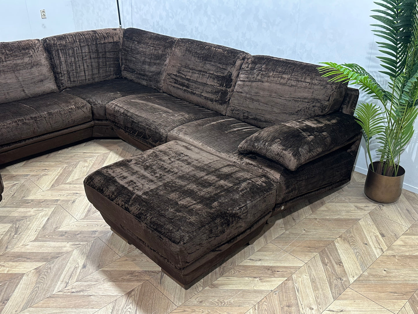 Umix Bruine Velvet U Bank ~ Vaste Kussens