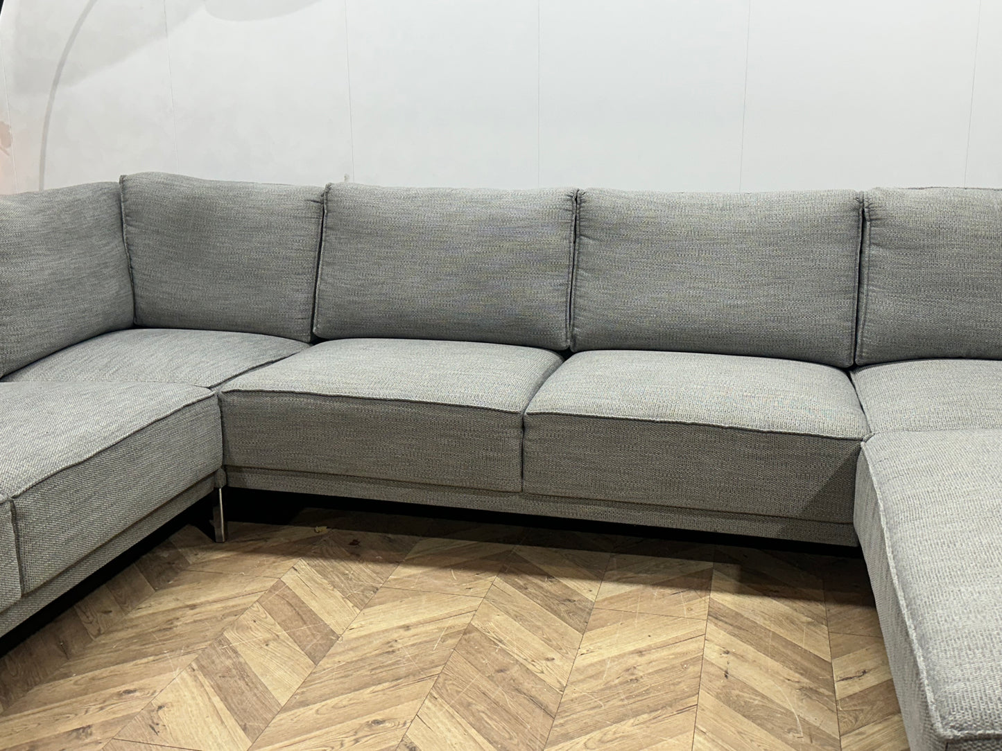 Licht Grijze U Bank ~ Losse Rugkussens Met Afneembare Hoezen