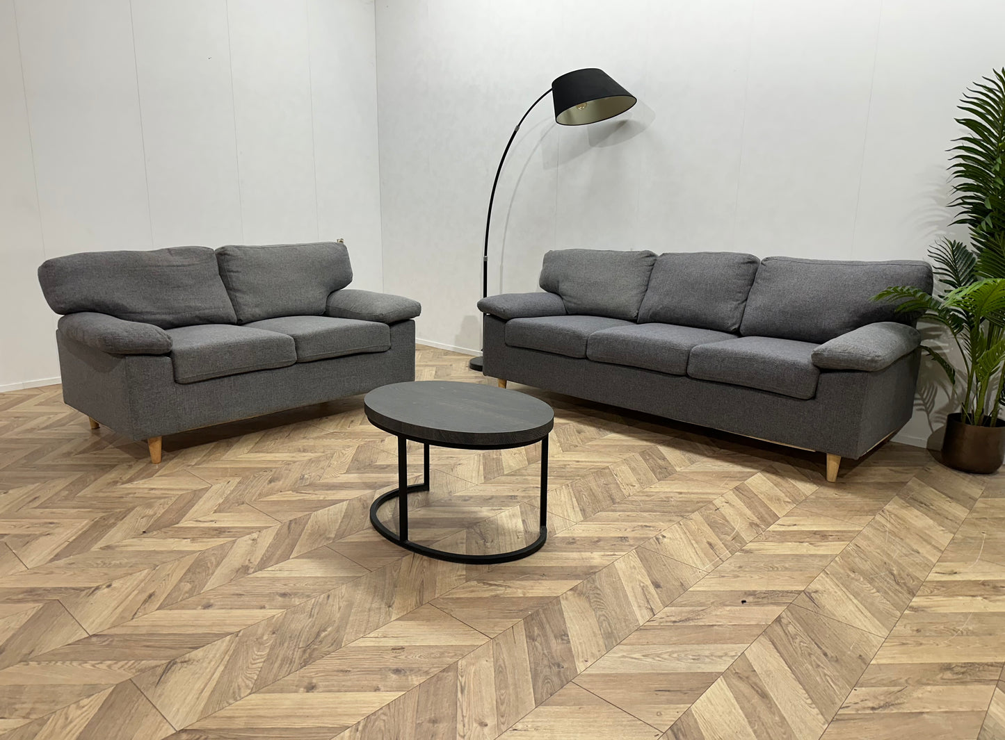 Licht Grijze Banken Set ~ Losse Rugkussens