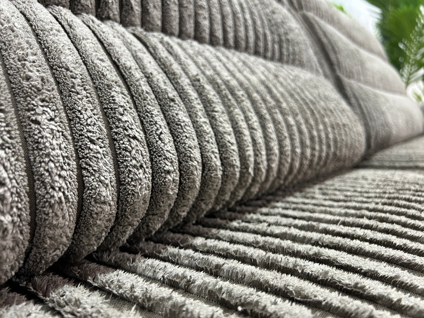 Be Pure Bruine Ribstof Bankenset ~ Losse Rugkussens Met Afneembare Hoezen