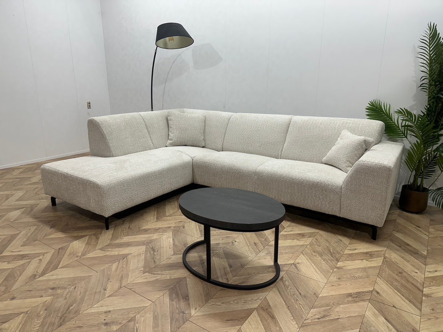 !Showroommodel! Crème Bouclé Hoekbank