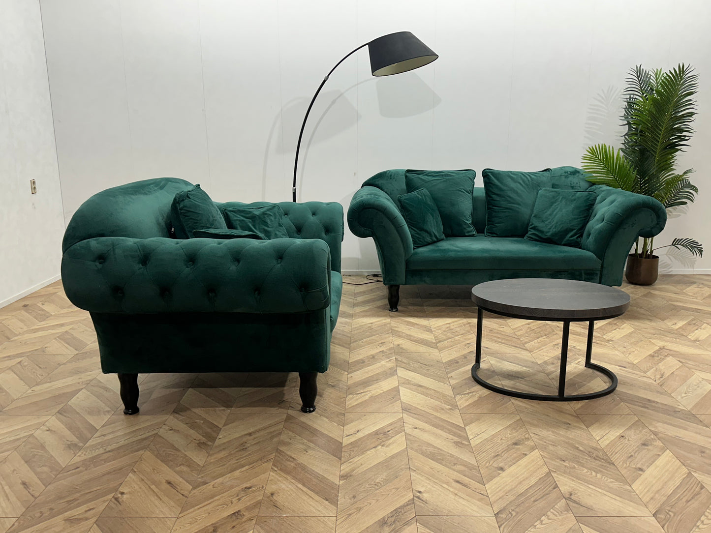 Groene Velvet Banken Set ~ Nieuwstaat