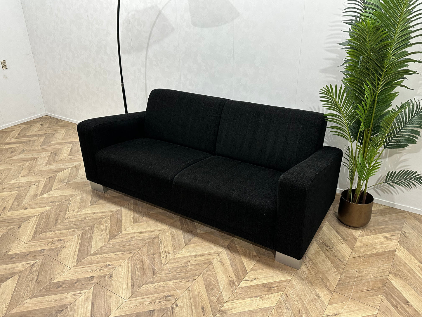 In.House Zwart 2.5-Zits Bank ~ Vaste Kussens