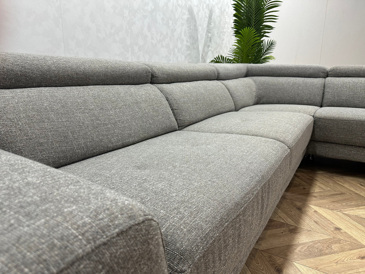 Licht Grijze Design Hoekbank ~ Verstelbare Hoofdsteunen