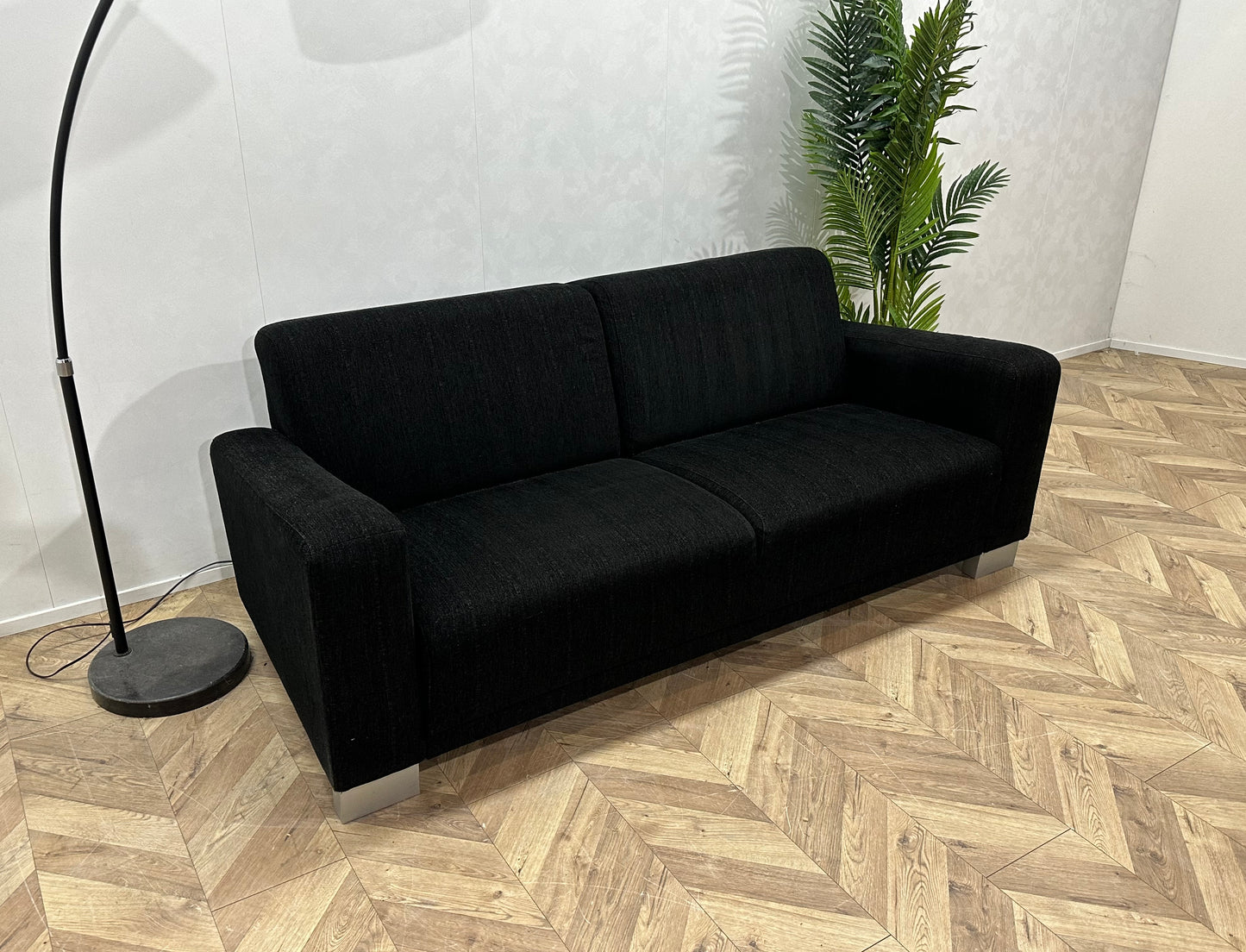 In.House Zwart 2.5-Zits Bank ~ Vaste Kussens