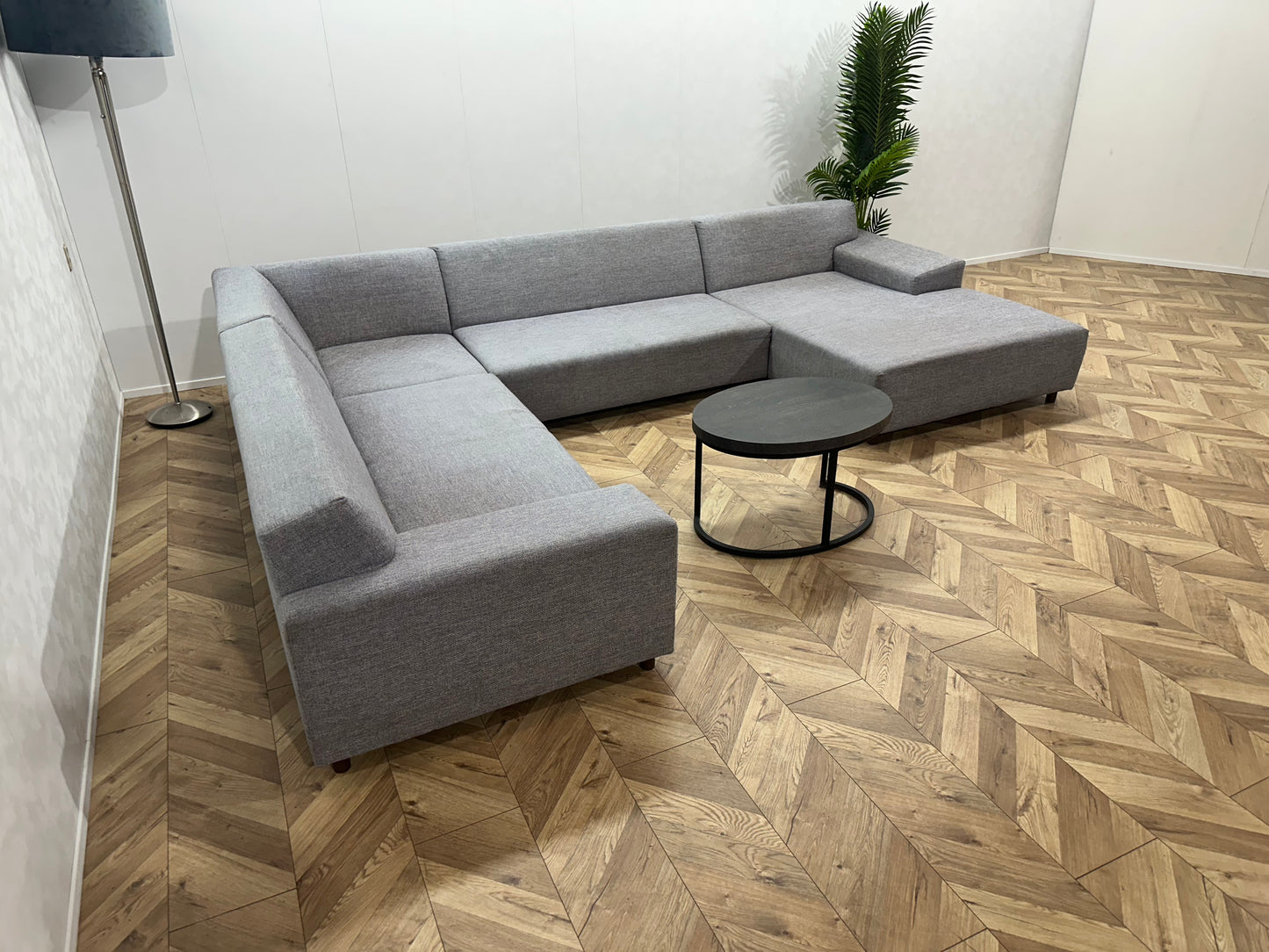 IN.HOUSE Licht Grijze U Bank ~ Vaste Kussens