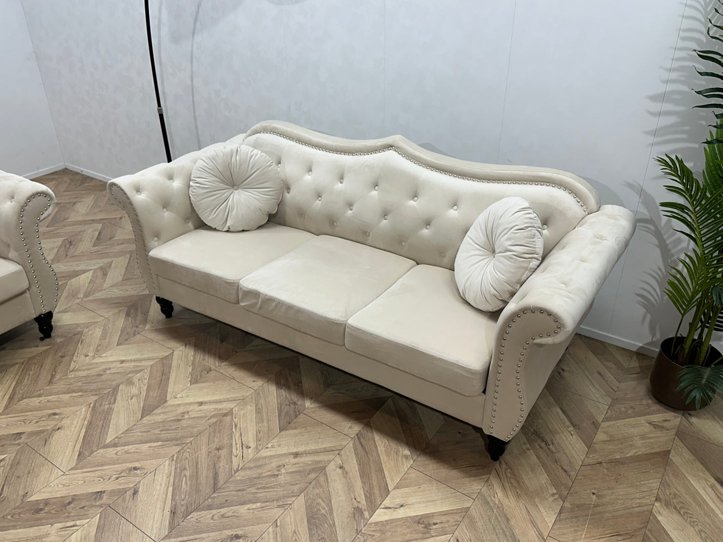 Beliani Crème Velvet Banken Set ~ Nieuwstaat