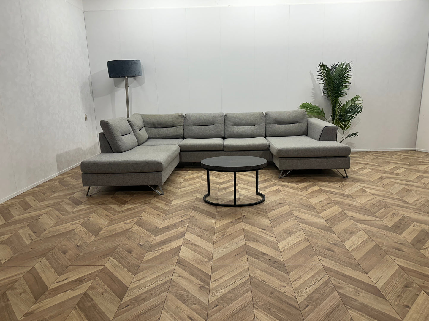 H&H Licht Grijze U Bank ~ Losse Kussens Met Afneembare Hoezen