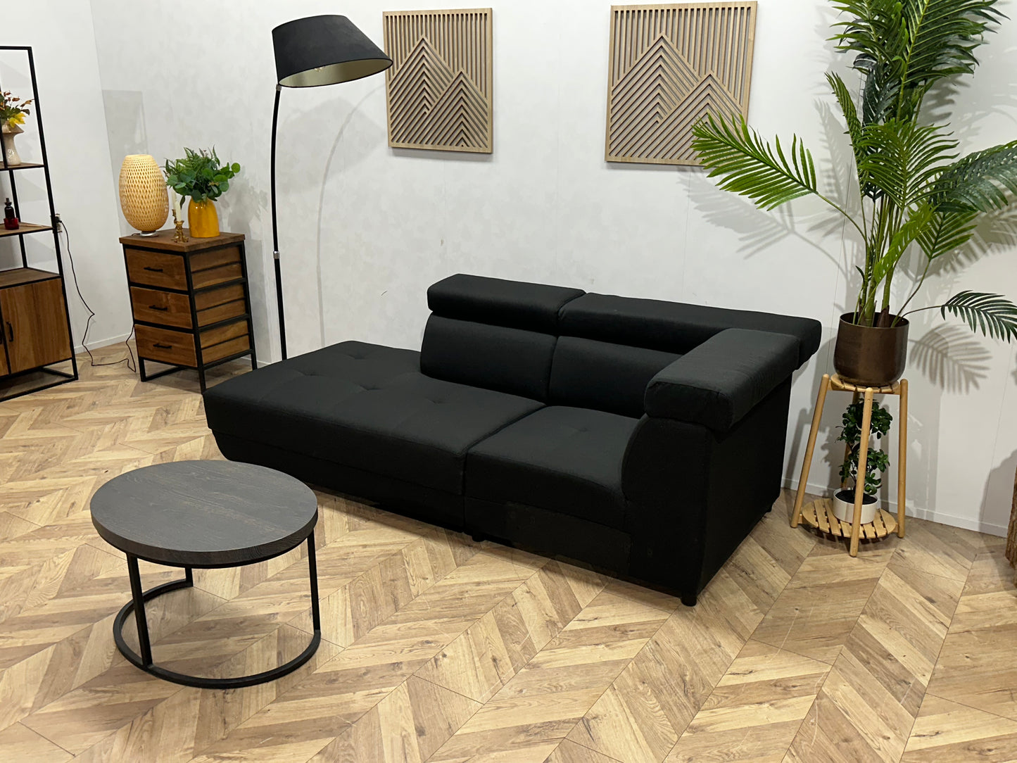 !Showroommodel! Zwart Suede Stoffen Designbank