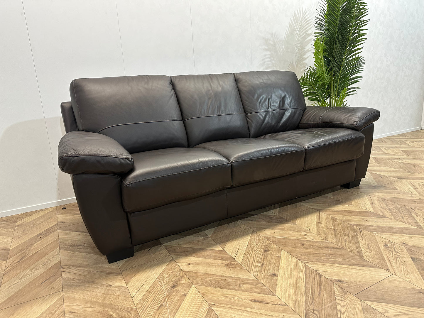 Leatherworld Bruine Echt Lederen Banken Set ~ Vaste Kussens