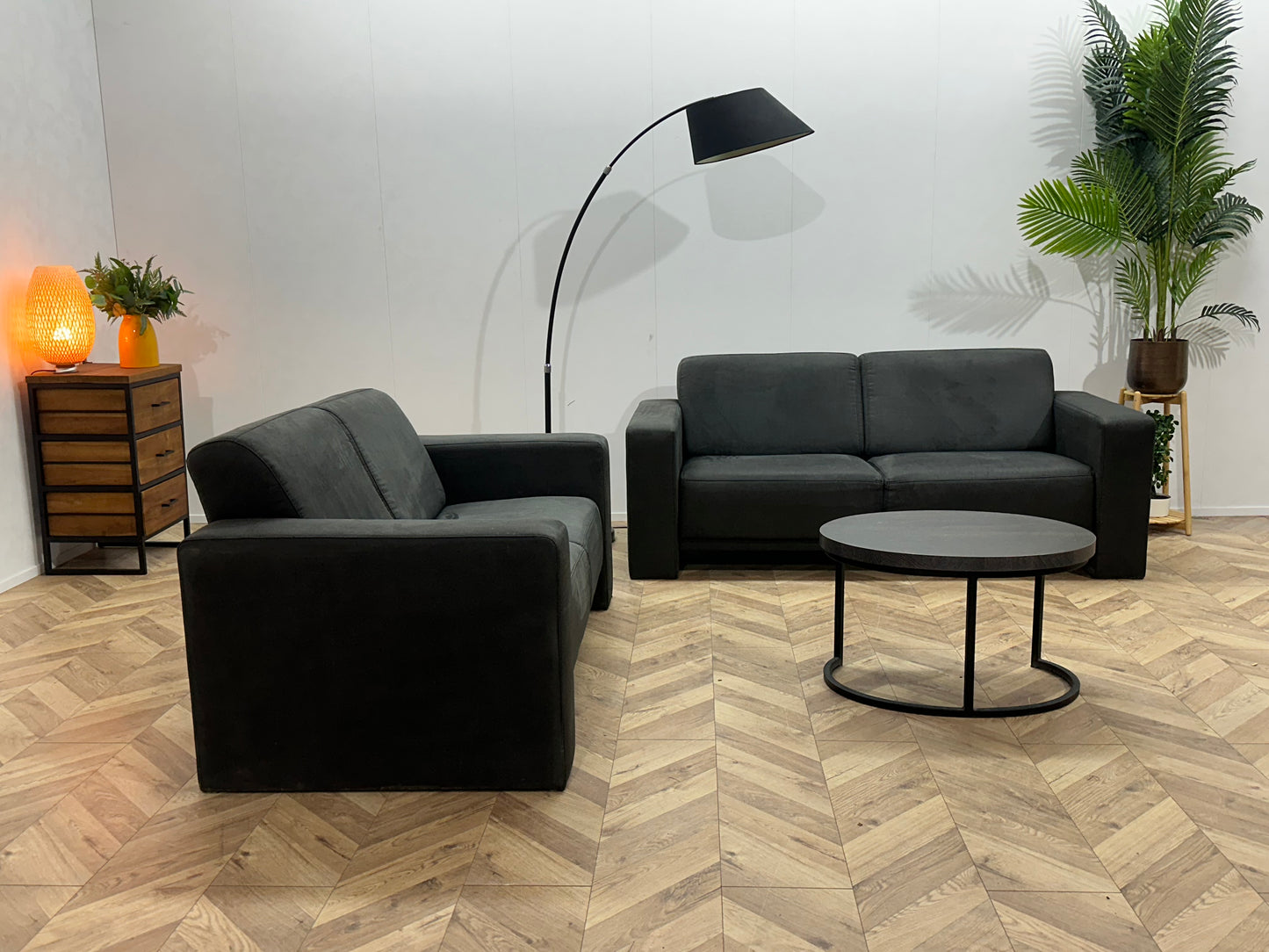 Antraciet Suède Stoffen Banken Set ~ Inruilvoordeel