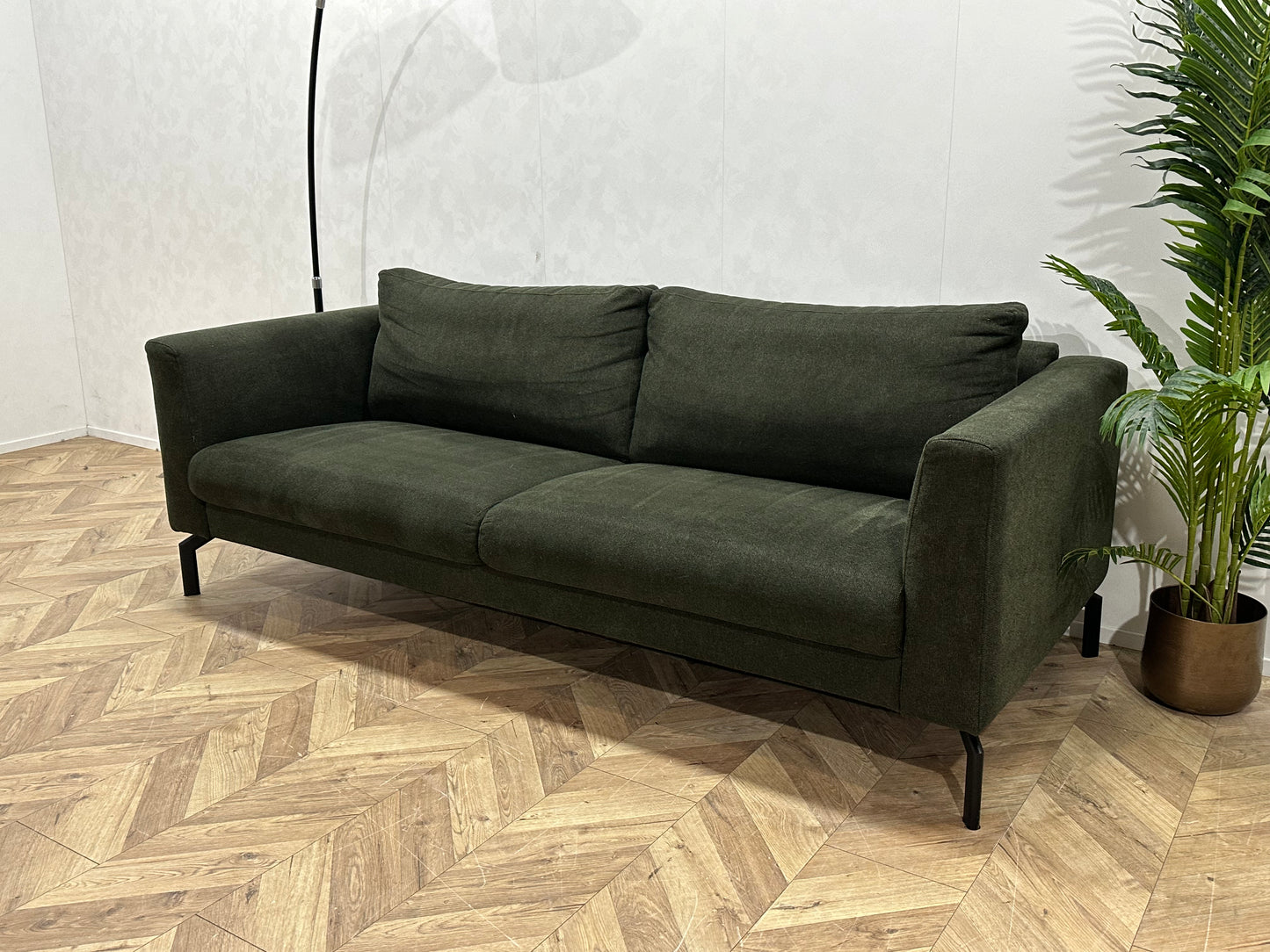 Donker Groene 2.5-Zits Bank ~ Losse Rugkussens Met Afneembare Hoezen