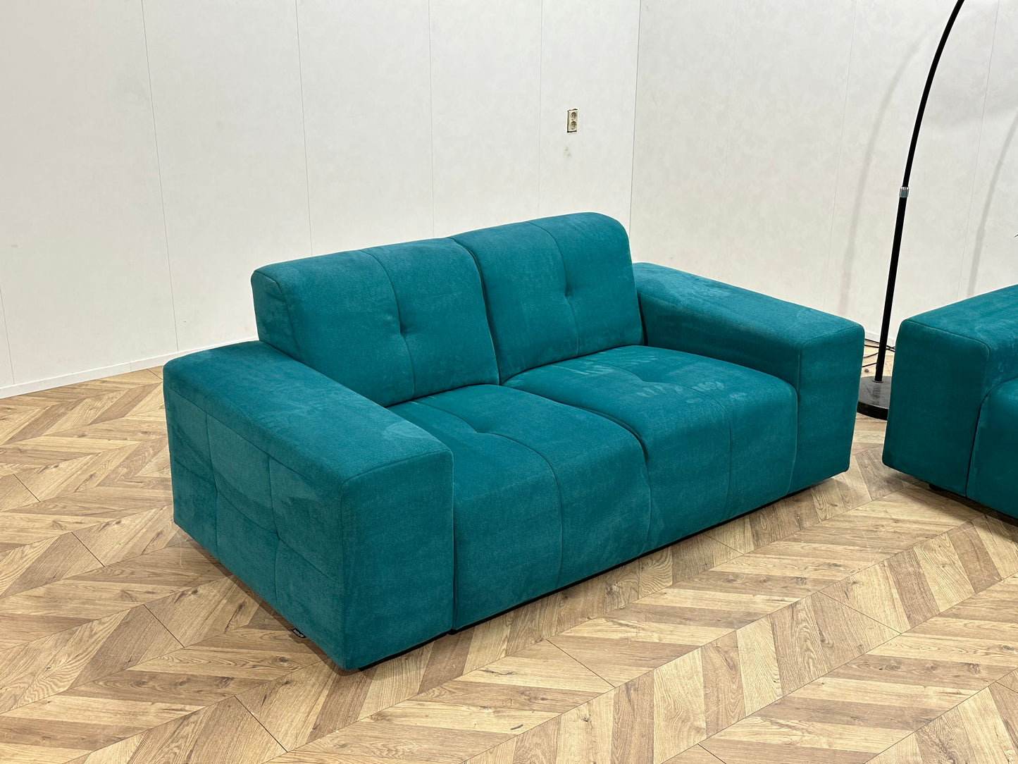Montèl Blauwe Suède Stoffen Banken Set ~ Nieuwstaat