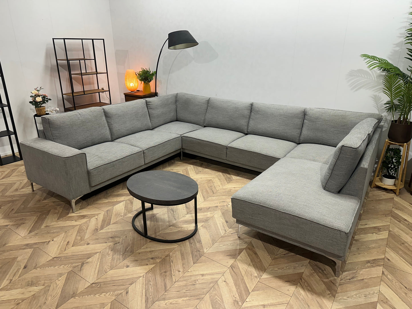 Licht Grijze U Bank ~ Losse Rugkussens Met Afneembare Hoezen