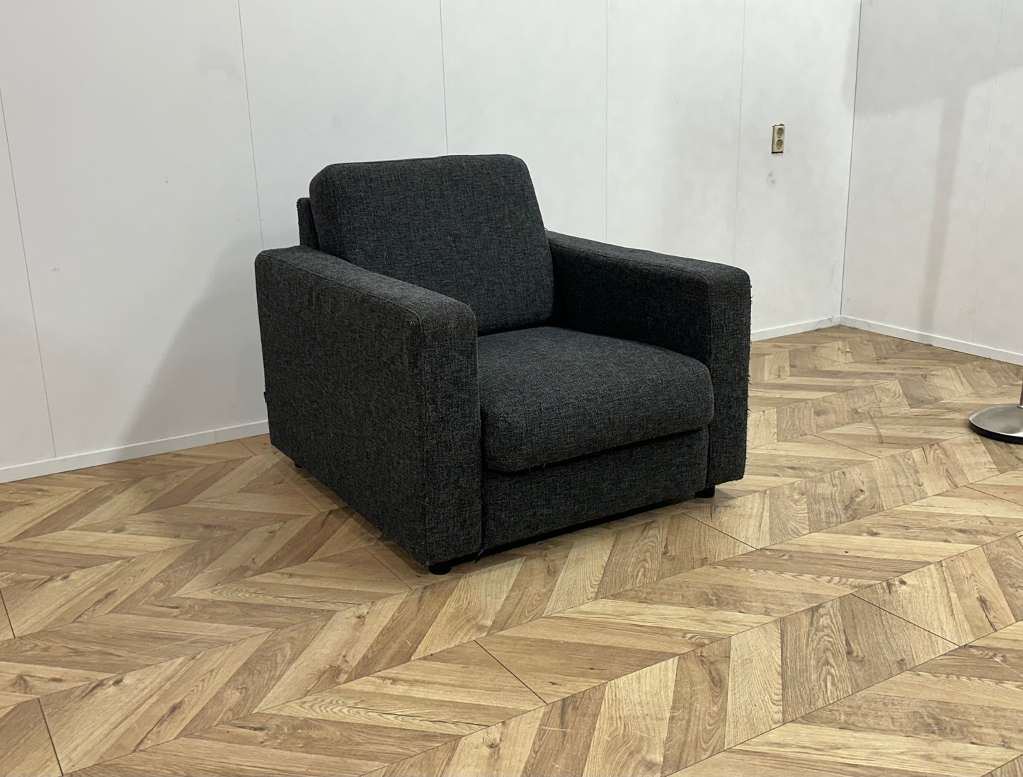 N-Joy Antraciet 2,5-Zits Bank Inc. Fauteuil ~ Vaste Kussens