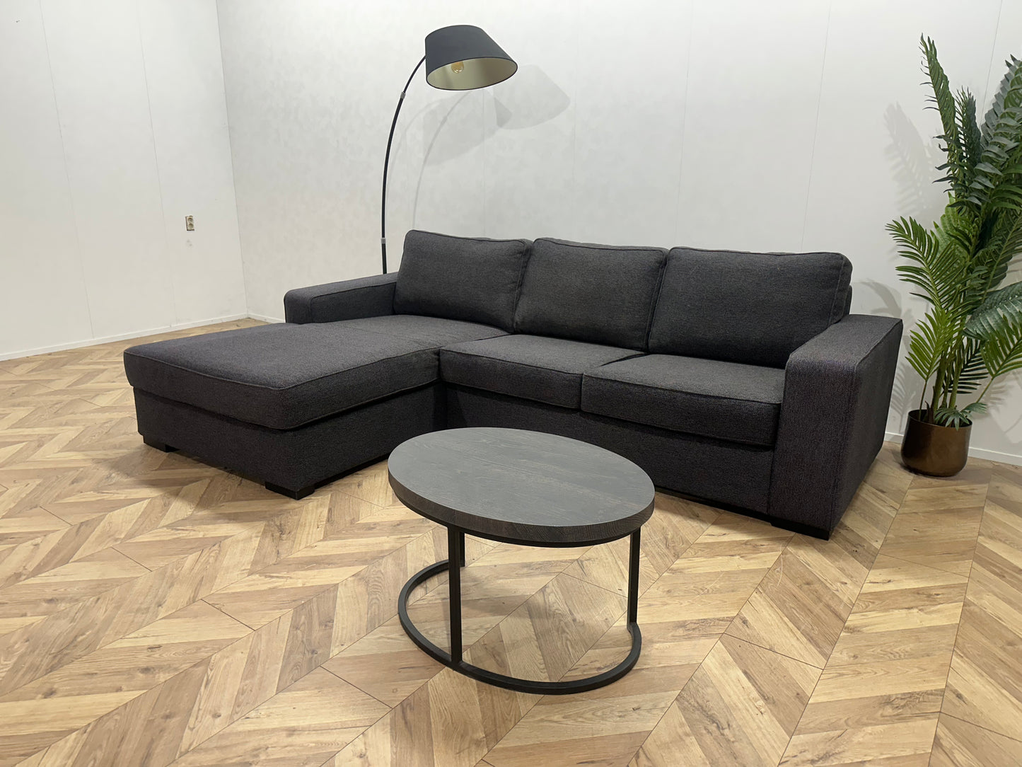 In.House Antraciet Hoekbank ~ Losse Kussens Met Afneembare Hoezen