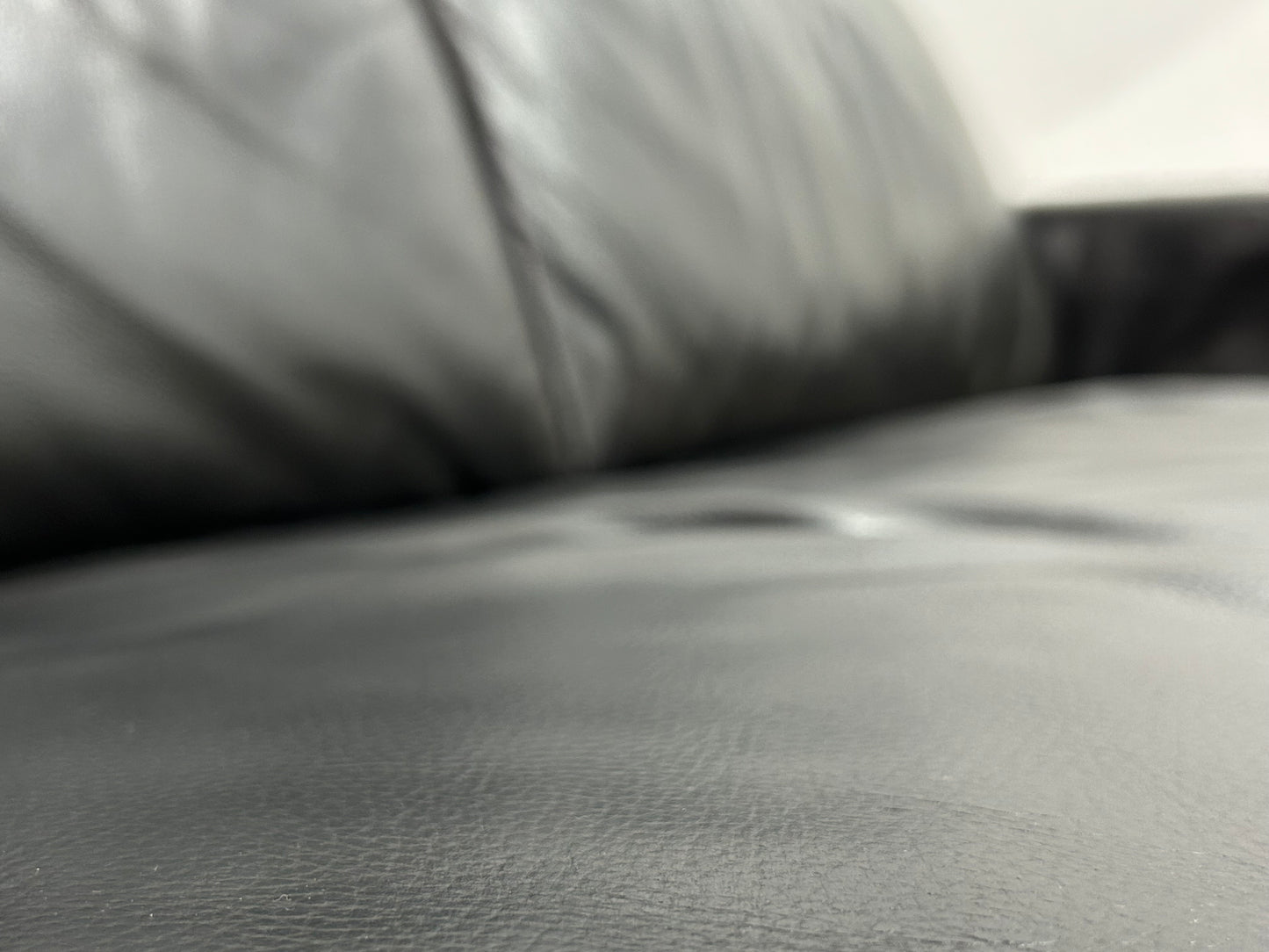 Zwarte Echt Lederen Banken Set Inc. Hocker ~ Nieuwstaat