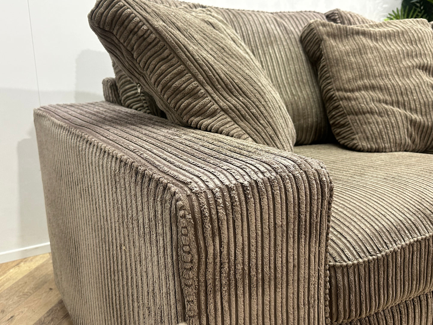PuraVida Beige Ribstof Banken Set ~ Losse Kussens Met Afneembare Hoezen
