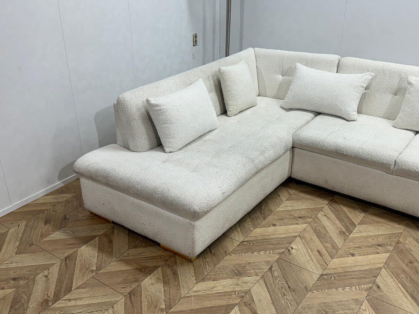 Witte Bloucé Stoffen U Bank ~ Vaste Kussens