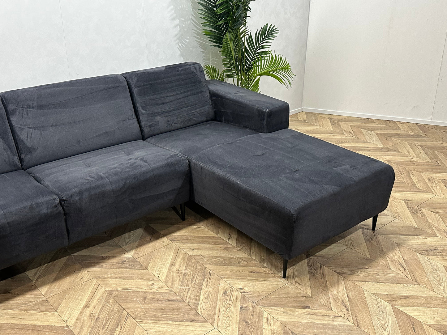 Antraciet Velvet U Bank ~ Vaste Kussens