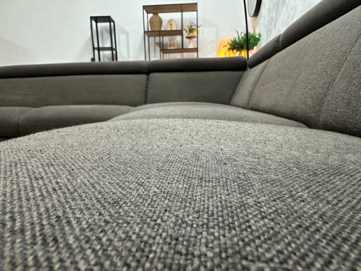 Antraciet Hoekbank ~ Verstelbare Arm/Hoofdsteunen