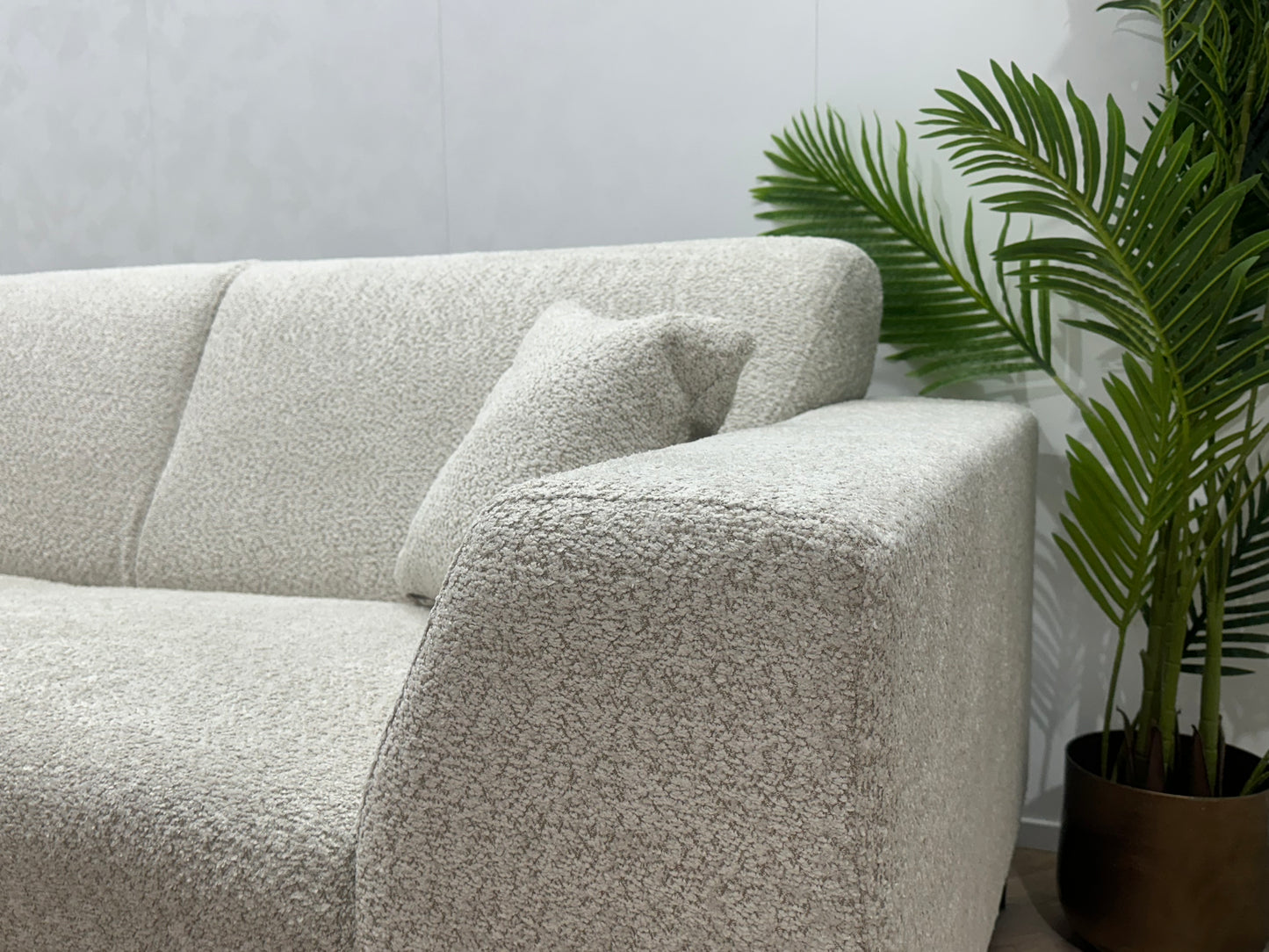 !Showroommodel! Crème Bouclé Hoekbank
