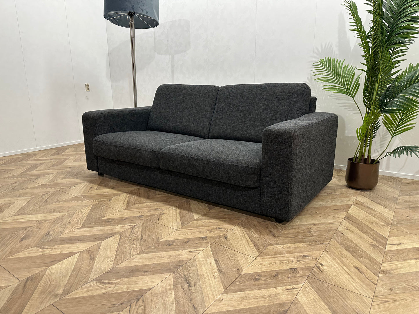 N-Joy Antraciet 2,5-Zits Bank Inc. Fauteuil ~ Vaste Kussens