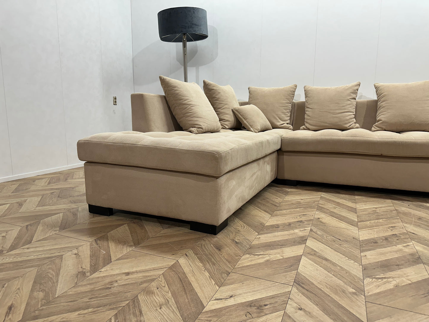 Beige Hoekbank ~ Losse Kussens Met Afneembare Hoezen
