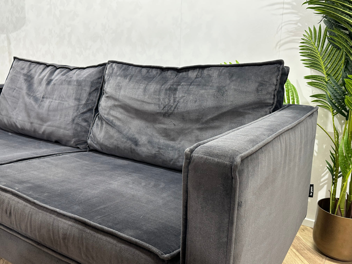 BePure Blauwe Velvet Banken Set ~ Losse Kussens Met Afneembare Hoezen