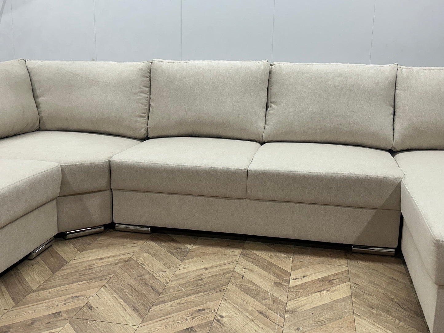 !Showroommodel! Crème Suède Stoffen U Bank