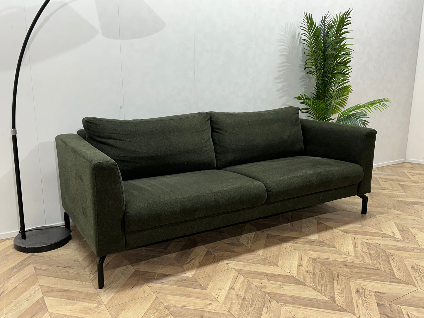 Donker Groene 2.5-Zits Bank ~ Losse Rugkussens Met Afneembare Hoezen