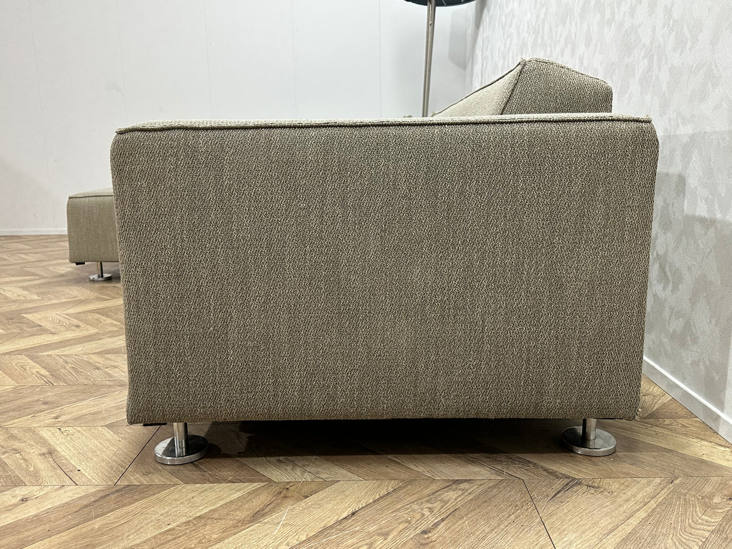Goossens Beige Hoekbank ~ Vaste Kussens