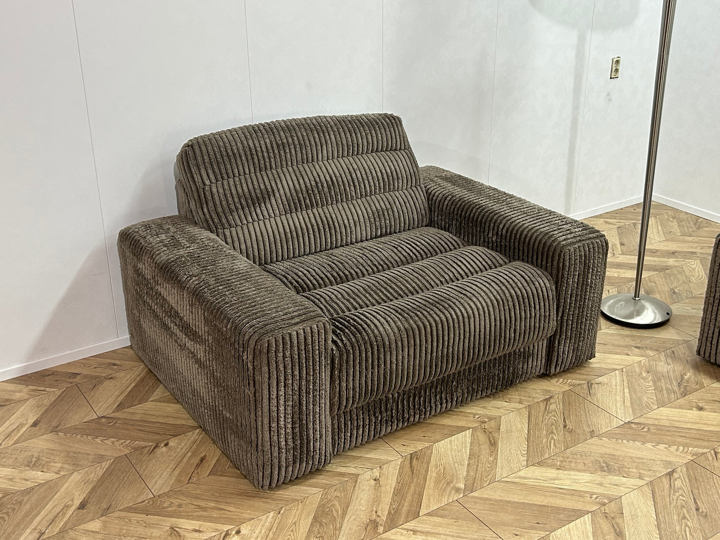 Be Pure Bruine Ribstof Bankenset ~ Losse Rugkussens Met Afneembare Hoezen