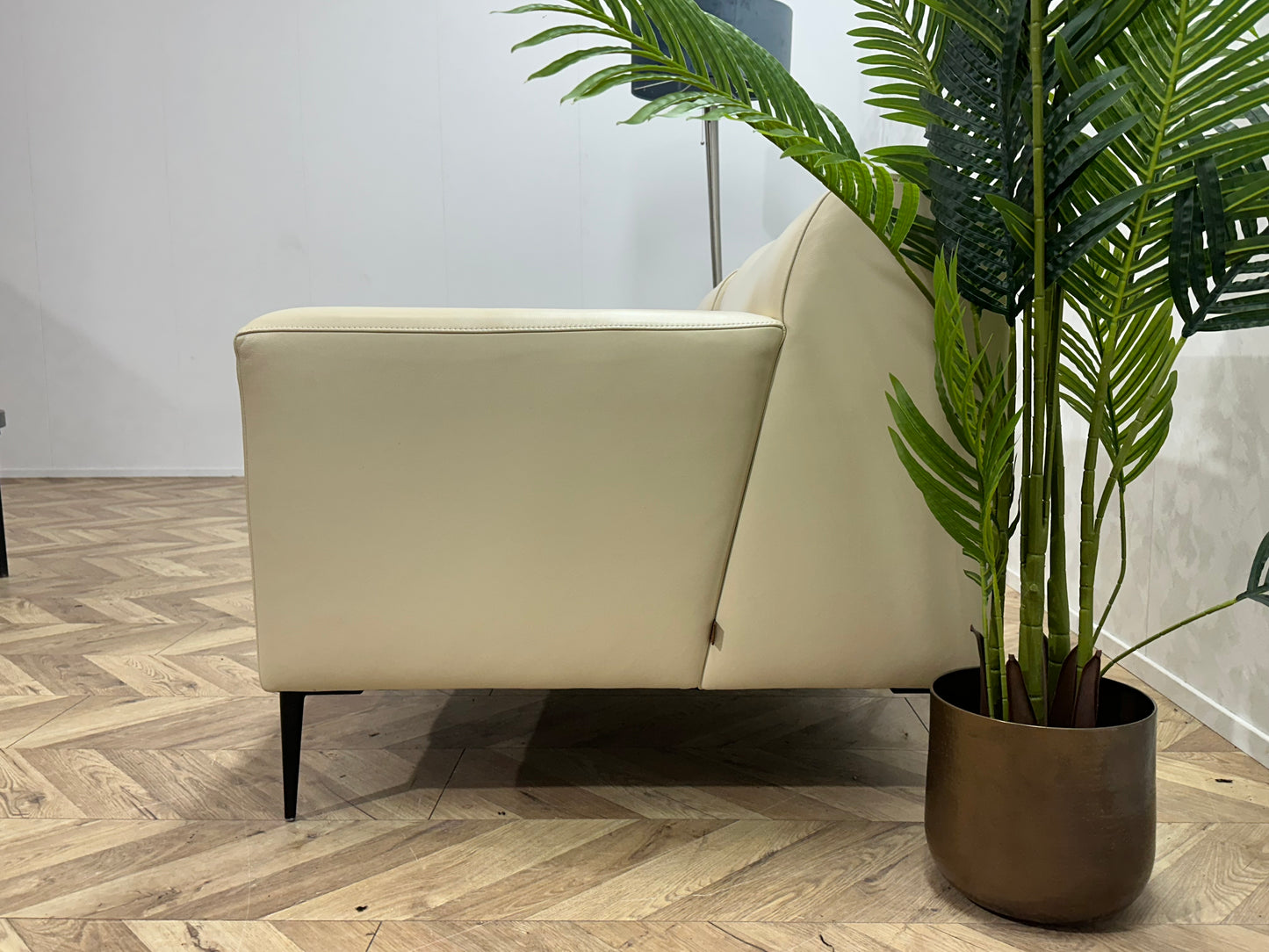 EnzoLuca Crème Echt Lederen Fauteuil ~ Vaste Kussens