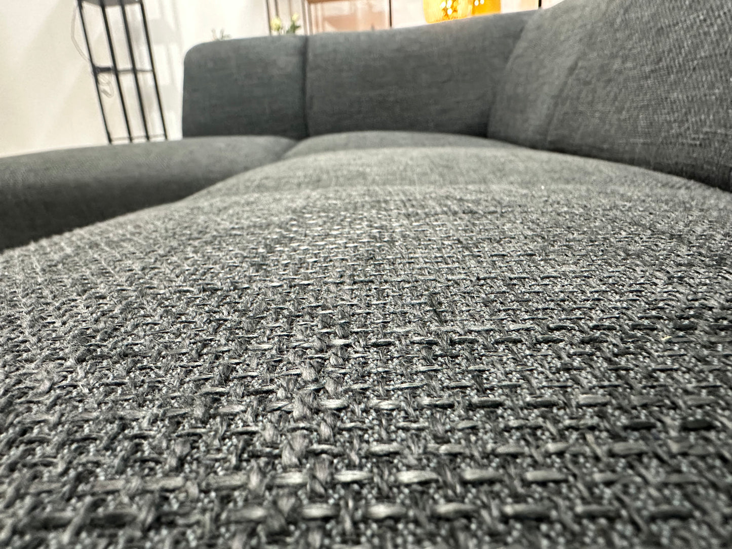 Antraciet Hoekbank ~ Vaste Kussens