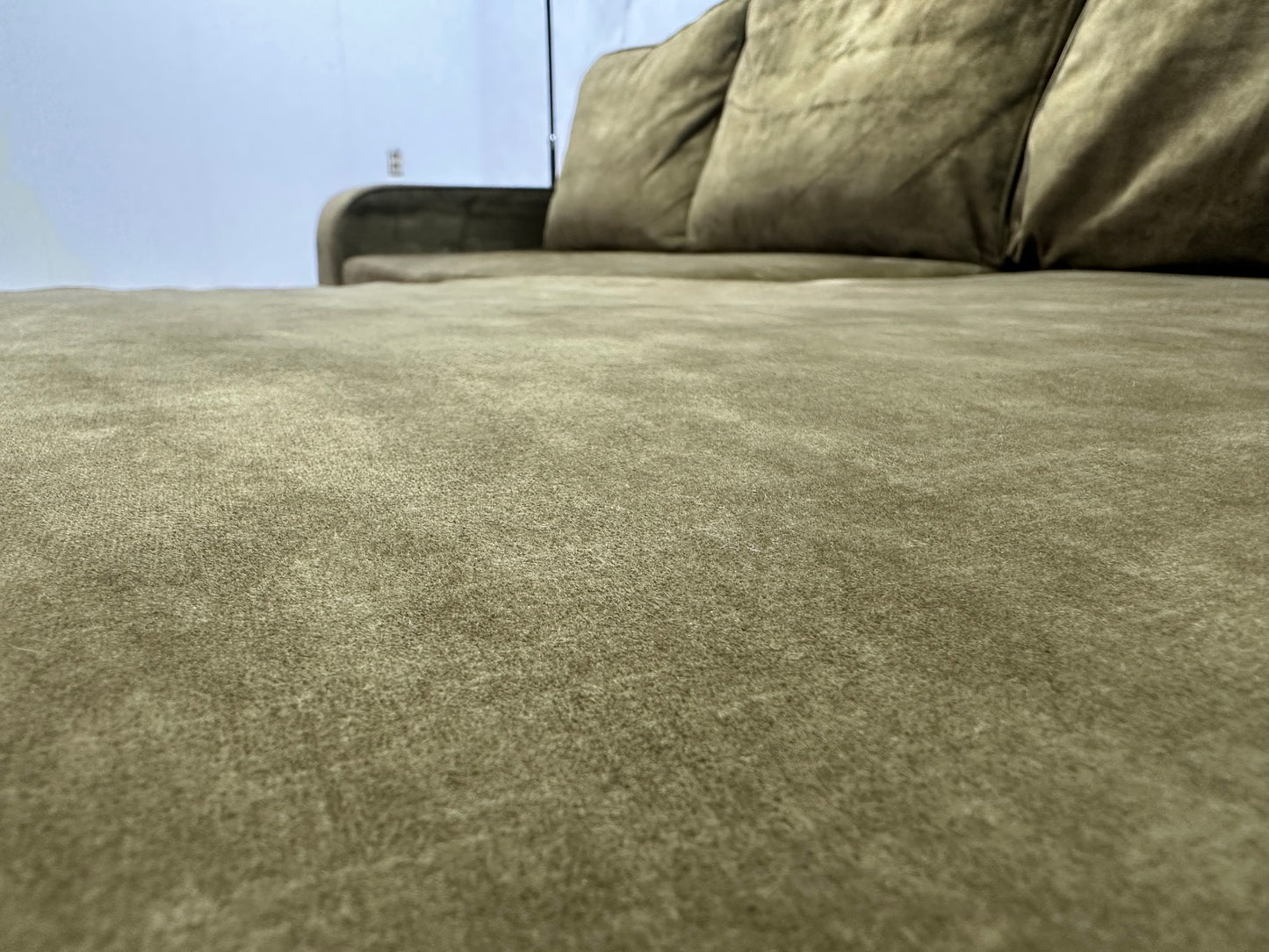 Groene Velvet Hoekbank ~ Losse Rugkussens Met Afneembare Hoezen