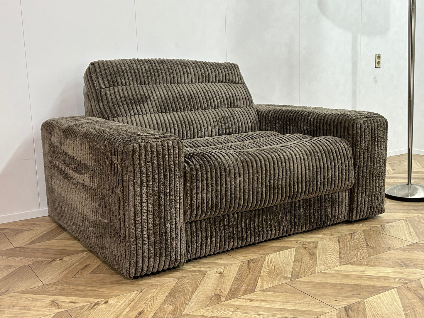 Be Pure Bruine Ribstof Bankenset ~ Losse Rugkussens Met Afneembare Hoezen