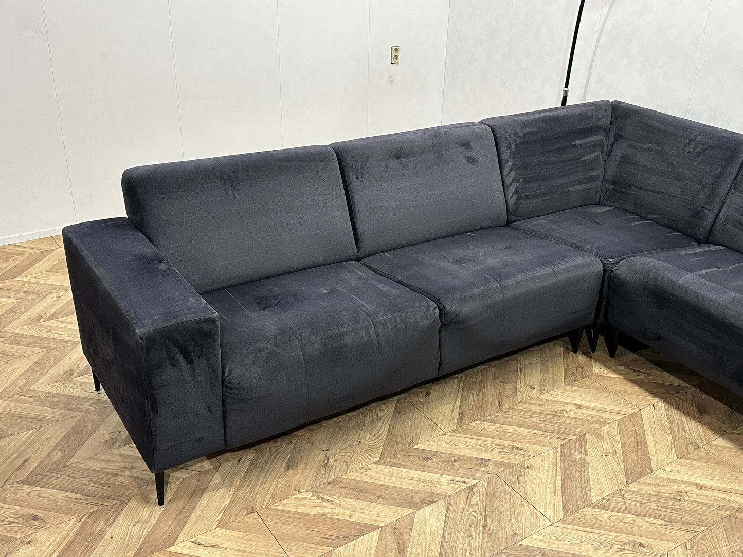 Antraciet Velvet U Bank ~ Vaste Kussens