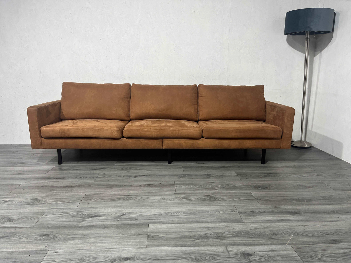 Cognac Bruine Suède Stof 3 zitter ~ Nieuwstaat