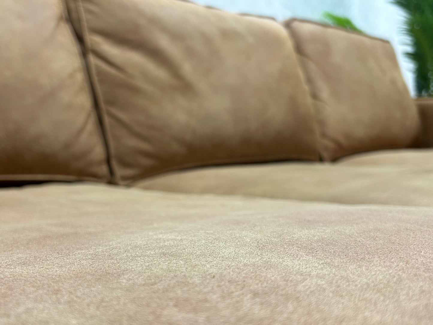 Cognac Hoekbank ~ Losse Kussens Met Afneembare Hoezen