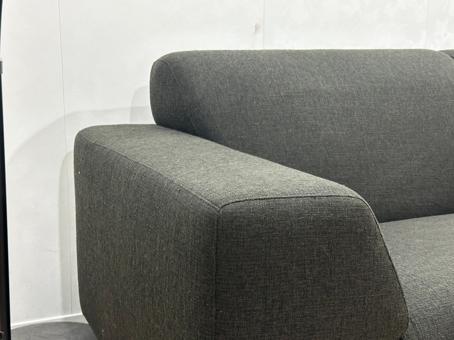 Antraciet Hoekbank ~ Vaste Kussens