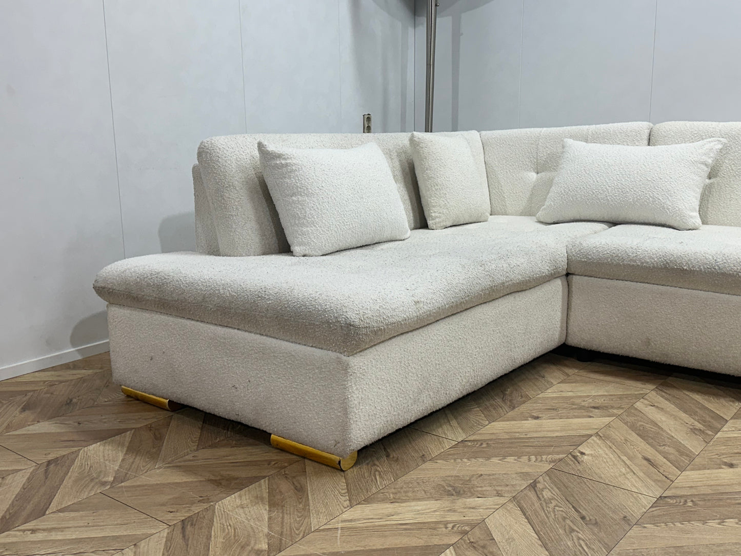 Witte Bloucé Stoffen U Bank ~ Vaste Kussens