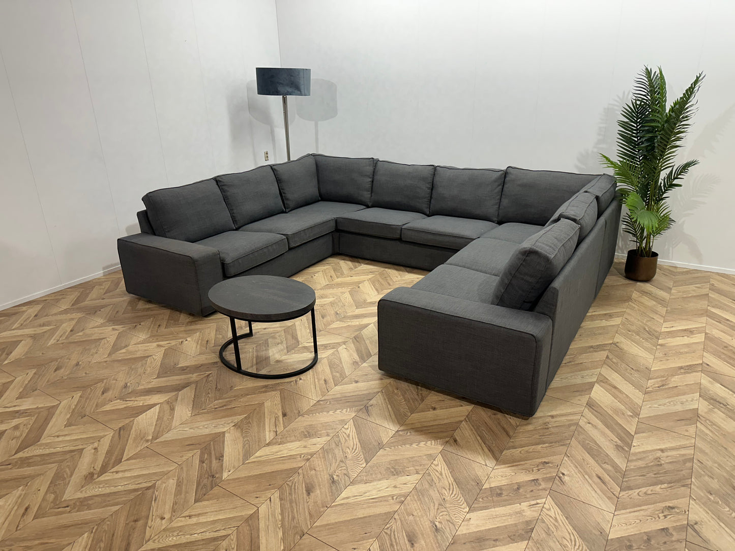 Antraciet Ruime U Bank ~ Losse Kussens Met Afneembare Hoezen