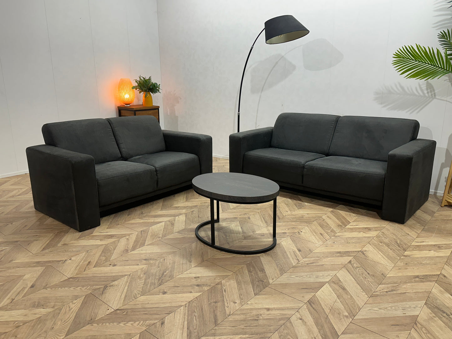 Antraciet Suède Stoffen Banken Set ~ Inruilvoordeel