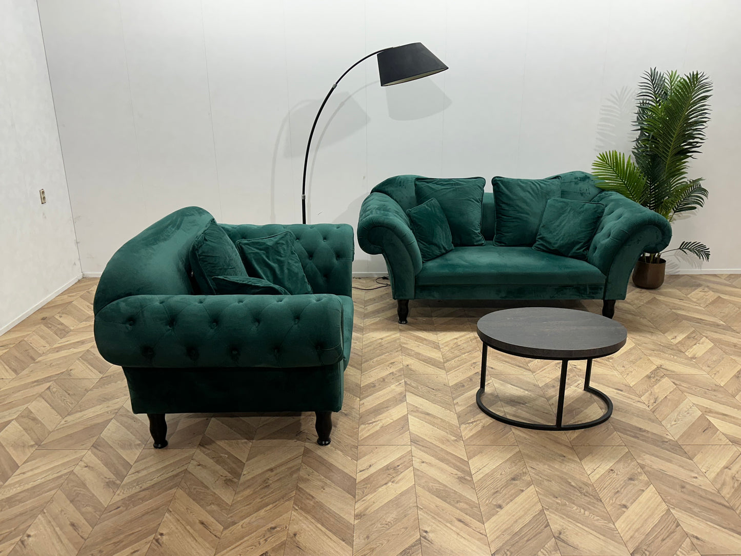 Groene Velvet Banken Set ~ Nieuwstaat