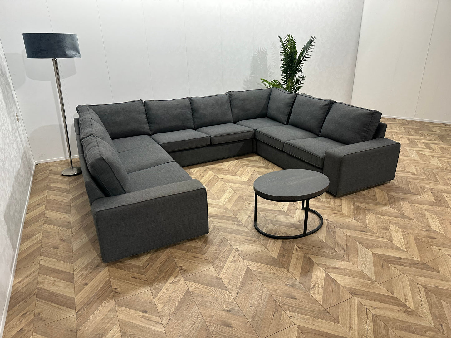 Antraciet Ruime U Bank ~ Losse Kussens Met Afneembare Hoezen